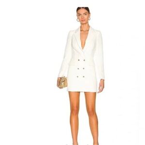 Superdown White Double-Breasted Mini Blazer Dress Sz XS